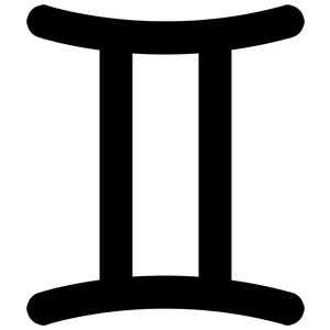 An image of Gemini Sign and gemini zodiac sign symbol glyph icon300 blk. Welcome to the Gemini Sign.