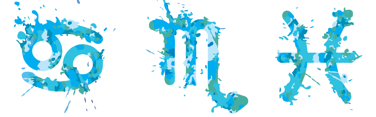 Water-Sign-Elements-Banner An image of Water Signs and water sign elements banner. The Ultimate Guide To Zodiac Water Signs